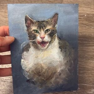 Oil painting cat
